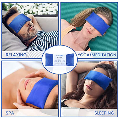 SuzziPad Hot & Cold Lavender Eye Pillow for Relaxing, Sapphire, 4 Packs - color: Sapphire