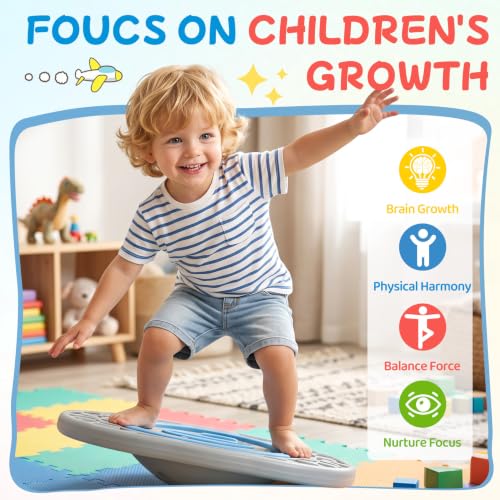 Kids 2-in-1 Maze Balance Board with 3 Swap Labyrinth Plates & 3 Balls