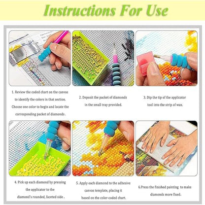 Diamond Art Kits for Adults,Seaside Town Diamond Painting Kits 12X16 Inch | 5D Diamond Art Paintings for Beginners,Round Full Drill Diamond Dot Tools Kit,Extra Diamonds,Stress Relief Craft,DIY Gift - color: Seascape-2604