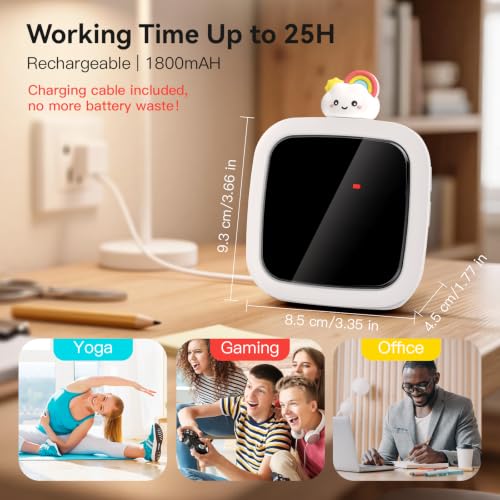 Yunbaoit Digital Visual Timer for Kids, 99-Minute Countdown, Rechargeable - color: Rainbow Doll-white