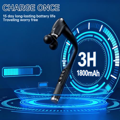 Massage Gun With Extended Handle, Back Massager Tool, U-Shaped Massager