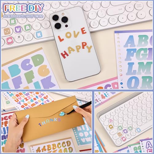 1700+ Pcs Alphabet Stickers, 30 Sheets Self-Adhesive Mixed-Size Mini Letter Colorful Alphabet Number Sticker for Labels DIY Crafts Art Making, Decals for Sign, Notebook, Classroom, Door, Card Decor - style: Quote Style 4