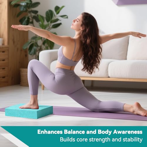 Large Thick Balance Pad Non-Slip Stability Trainer Yoga & Pilates - color: Tiffany
