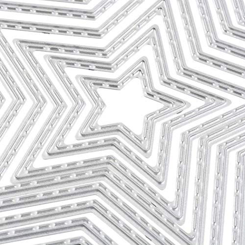 8 Stars Metal Cutting Dies Pentagram Frame Dies for Card Making Handmade Scrapbook Album Paper Embossing Tool - style: Five-pointed Stars
