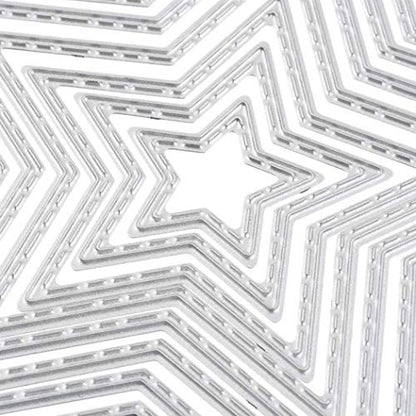 8 Stars Metal Cutting Dies Pentagram Frame Dies for Card Making Handmade Scrapbook Album Paper Embossing Tool - style: Five-pointed Stars