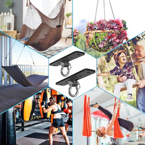 Dolibest Wall Mount Bracket, Ceiling Anchor for Home Suspension Training Kit, Suspension Straps, Gymnastic Rings, Yoga Swing & Hammock, Body Weight Strength Training Systems&Boxing Equipment (2Pcs) - color: 4 Holes Ceiling Anchor- 2 Pack