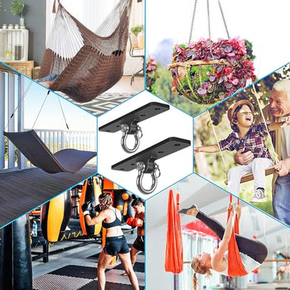 Dolibest Wall Mount Bracket, Ceiling Anchor for Home Suspension Training Kit, Suspension Straps, Gymnastic Rings, Yoga Swing & Hammock, Body Weight Strength Training Systems&Boxing Equipment (2Pcs) - color: 4 Holes Ceiling Anchor- 2 Pack