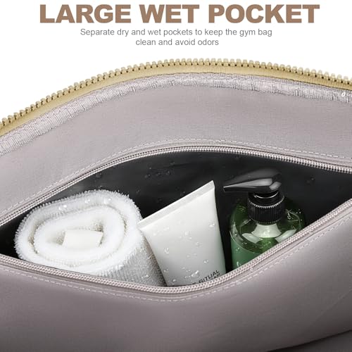 SYTRAH Gym Bag for Women, Duffle Sport Purse for Travel & Dance Khaki - color: Yellow(No shoe compartment)