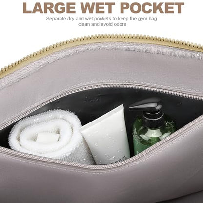 SYTRAH Gym Bag for Women, Duffle Sport Purse for Travel & Dance Khaki - color: Yellow(No shoe compartment)