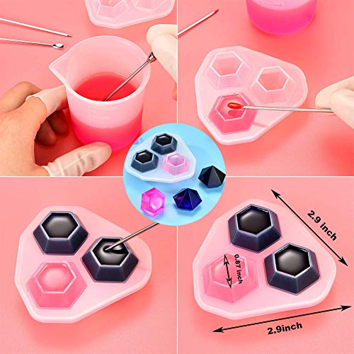 EuTengHao 229Pcs DIY Jewelry Casting Molds Tools Set More Than 120 Designs Contains 8 Silicone Jewelry Resin with 70 Designs,1 Earring Molds with 25 Designs,2 Necklace Bear Molds,3 Diamonds Mold