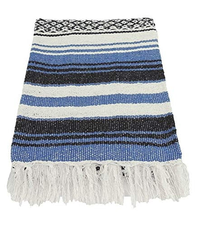 Kakaos Traditional Yoga Blanket. (Light Blue) - color: Light Blue