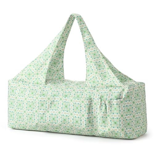 BOULDER BEE Yoga Mat Bag with Wet Pocket, Large Yoga Mat Carrier Fits All Your Stuff, Personalized Yoga Gifts, Gym Tote Bag for Women - color: Green