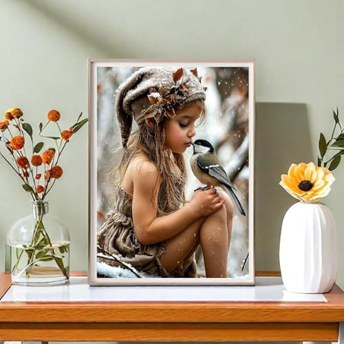 NDNXYXGS Girl Paint by Numbers Kit for Adults,Bird DIY Painting Kits on Canvas, Color by Numbers,Large Adult Paint by Number for Gifts,Home Wall Decor. - color: Girl2
