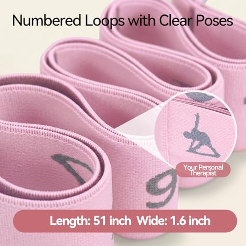 10 Loops Resistance Bands for Working Out, PT, Stretch Out Strap - color: Pink