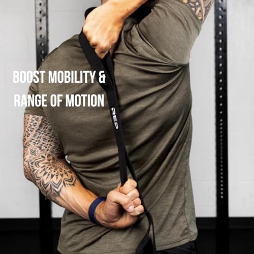 REP Fitness Cotton Stretching Strap – Yoga Band with Loops for Flexibility Training, Physical Therapy, Leg & Back Stretch, Exercise Equipment for Recovery, Hamstring Stretcher for Home Workouts, Black
