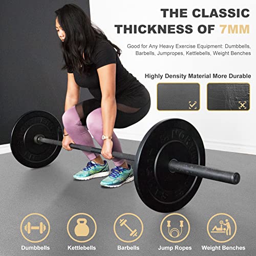 GXMMAT Extra Large Exercise Mat 16'x6'/12'x6'/10'x6'/8'x6'(7mm) - color: Grey Cool, size: 6*8 FT