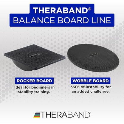 THERABAND Wobble Board, Round Balance Trainer, Core Strength, Non-Slip | Round wobble board for balance, agility, and core strength training in physical therapy - style: Wobble Board