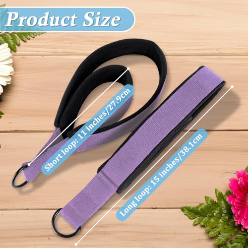 2PCS Pilates Double Loop Straps for Reformer Feet - color: Purple