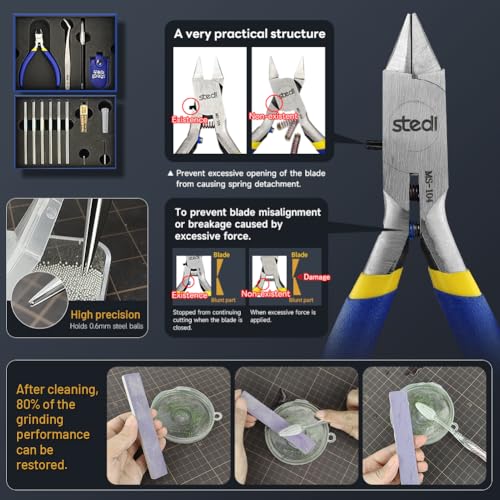 stedi Model Tools Kit for Beginners 14 PCS, Modeler Premium Basic Tools | Professional Craft Set Hobby Making Tools for Gundam, Miniature Military Model, 3D Resin Parts - style: Model Tool Basic Kit