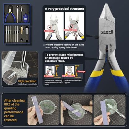 stedi Model Tools Kit for Beginners 14 PCS, Modeler Premium Basic Tools | Professional Craft Set Hobby Making Tools for Gundam, Miniature Military Model, 3D Resin Parts - style: Model Tool Basic Kit
