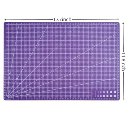 New A3 Double Side Craft Cutting Mat Cutting Board Sewing Pad Artist Carving Tools Handmade Crafts DIY Props (Purple) - color: Purple