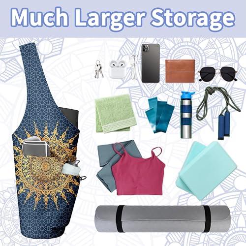 Yoga Bag for Women, Large Yoga Mat Bag Tote Carrier with Wet Dry Pocket - color: YOGA-12