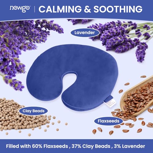 NEWGO Bundle of Microwave Heating Pad for Face and Microwave Booties Wrap Blue