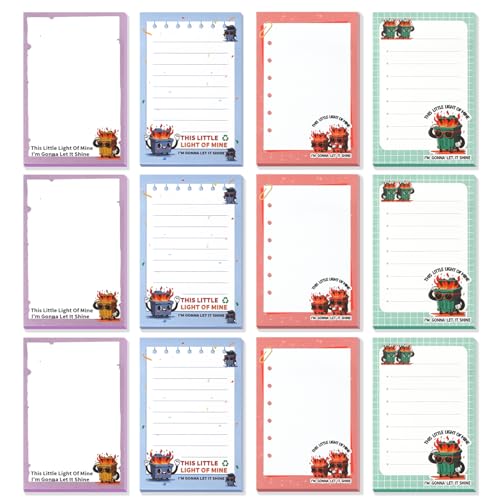 Dumpster On Fire Desk Accessories,12 Pads Pop up Cute Sticky Notes | 3.54 x 2.36 Inch,This Little Light of Mine I'm Gonna Let It Shine,Memo Notes Funny Office Gifts for Women Men Coworkers - color: 12pcs Dumpster-c
