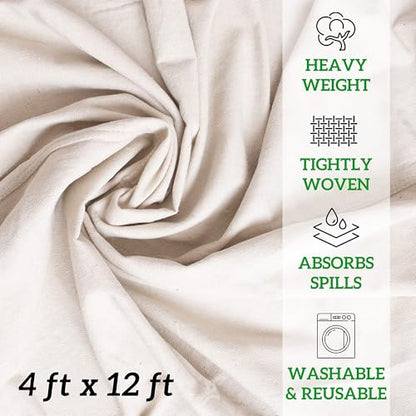 All Purpose Canvas Drop Cloths - Drop Cloth for Painting, Floor Cover, Heavy Duty Protection for Furniture & Surfaces, Reusable Painters Canvas Tarp for Renovation & Home (2 Pack 4x12) - size: 2 Pack - 4x12