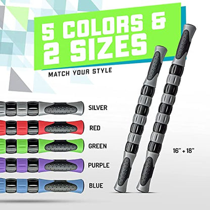 Elite Massage Roller Stick Targets Sore, Tight Leg Muscles to Prevent Cramps and Release Tension. It's Sturdy, Lightweight, Smooth Rolling and Thankfully This Lifesaver has Comfortable Handles.Silver - color: Silver