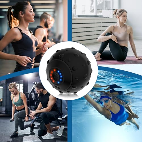 Uppye 5 Speed High Intensity Vibrating Massage Ball with USB Charging for Muscle and Deep Tissue, Plantar Fasciitis Pain Relief, Myofascial Release and Trigger Point Treatment for Back - color: Black