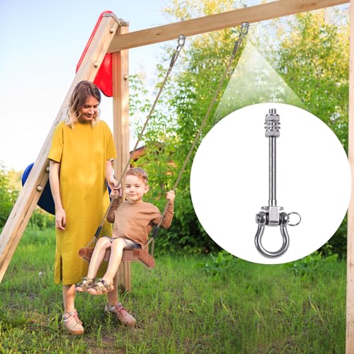 2Pcs Heavy Duty Swing Hangers with Bearings Stainless Steel Swing Hardware for Wood & Metal Beams Swing Hooks for Hanging Hammocks, Yoga Swings, Hanging Chair, Porch Swing 5" X M2/5", 1500LB Capacity - color: 2 Pack - 5"