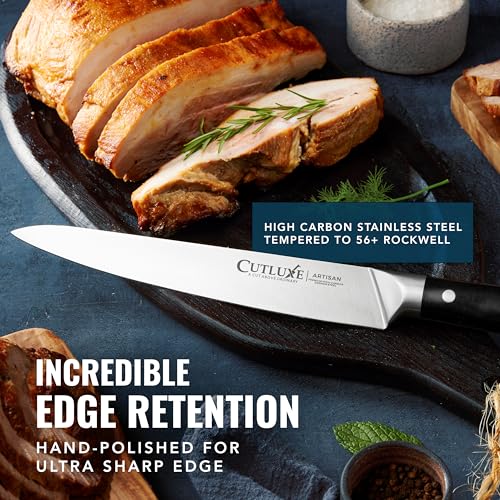 Cutluxe Turkey Carving Knife Set – Carving Fork & Knife for Meat & BBQ | Razor Sharp German Steel, Full Tang Ergonomic Handle – Grilling Gift for Men, Artisan Series - size: 2 Pcs BBQ Knife Set