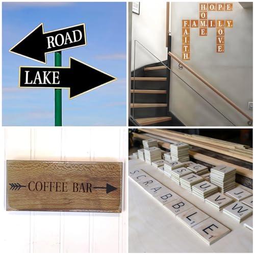 1 Inch Letter Stencils for Painting - 42 Pack Scrabble Alphabet Letters Numbers Templates with Signs for Painting, Reusable Scrabble Tiles Stencils for Chalkboard Wood Crafts & Wall Decor - size: 1 Inch