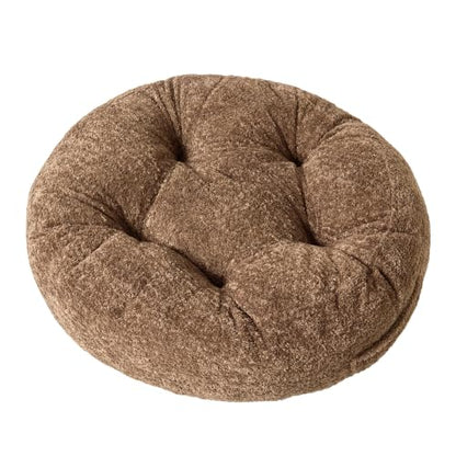 Floor Pillow, Large Meditation Sitting Cushion with Handle | for Tatami, Living Room, Yoga Use for Adults and Kids (1, Round, Brown, 22" x 22" x 6") - color: Round, Brown