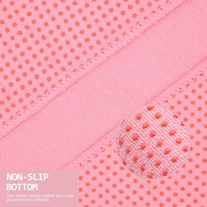 Eunzel 2 Pack Hot Yoga Towel with Grip Dot, Non Slip Yoga Mat Towe Sweat Absorbent Towel for Hot Yoga,Bikram, Pilates and Fitness 72" x 24", Pink - color: Pink