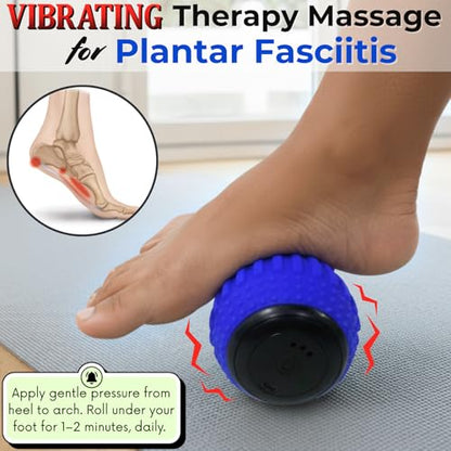 ZeenKind Vibrating Peanut Massage Ball for Plantar Fasciitis, Muscle Pain Relief with 4 Speed, Deep Tissue Therapy for Myofascial Release & Muscle Recovery, Neck Back Foot Roller Massager | Portable Foot Roller Massager for Deep Tissue Therapy Muscle Pain