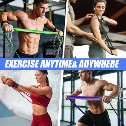 WHATAFIT Resistance Bands, 5 Level Pull Up Assistance Bands for Working Out - color: 2.3-56.7kg(5-125파운드) 컬러풀+그립