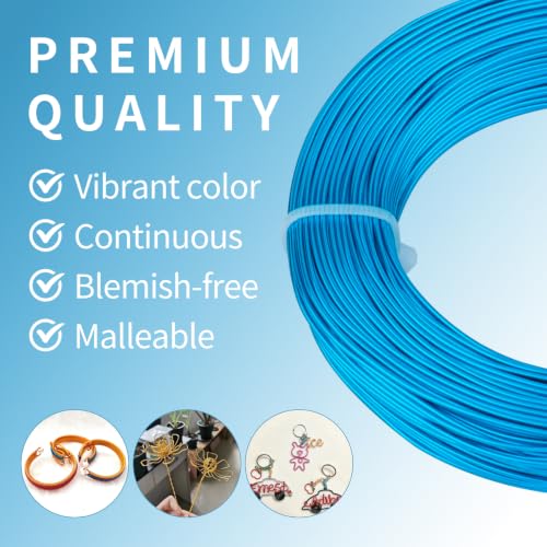 18 Gauge Aluminum Craft Wire, 164FT 1mm Bendable Metal Wire for Jewelry Making, Wreath Making, Beading(Aqua Blue) - color: Aqua Blue