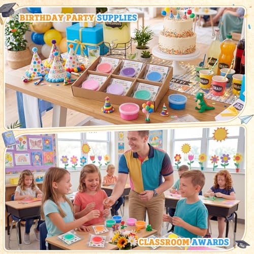 VioraWhite 48 Pcs Back to School Air Dry Clay Set with Card and Gift Bags DIY Clay Model Arts and Crafts Gift Graduation Party Favors Prizes for Kids Students Children Classroom - style: Back to School