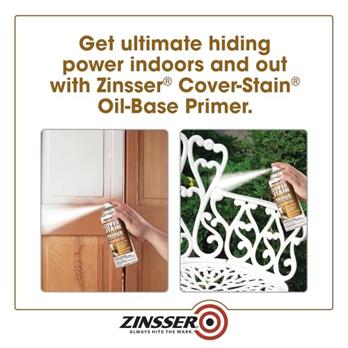Zinsser Cover-Stain Oil-Base Primer-Sealer Spray, White | Zinsser Cover-Stain spray, 13oz. Oil-base stain-blocking primer-sealer for wood, drywall & metal; seals stains, superior.
