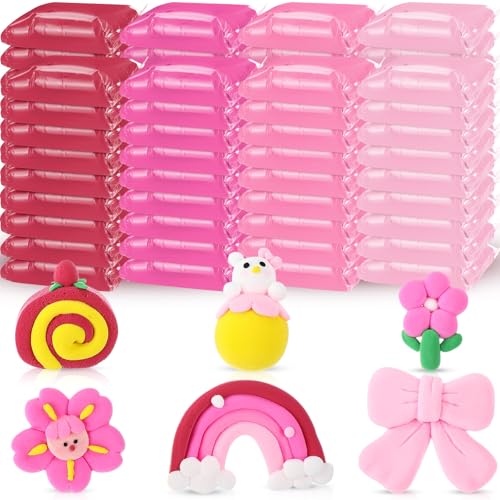 VioraWhite 72 Pcs 38oz Air Dry Clay Bulk Modeling Clay,Pink | Ultra Lightweight Foam Modeling Clay for Kids Adults, DIY Gifts Party Arts Crafts, School Project Supplies - color: Pink