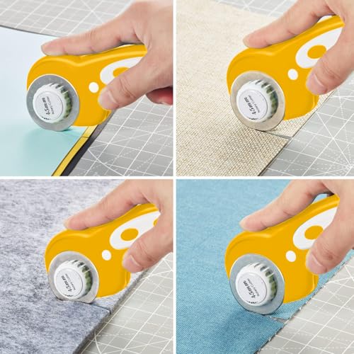 Rotary Cutter Set Green - Quilting Kit incl. 45mm Fabric Cutter, 5 Replacement Blades, A2 Cutting Mat, Acrylic Quilting Ruler, Sewing Clips, Craft Knife Set, Ideal for Crafting, Sewing, Patchworking - color: Green, size: A2 Rotary Cutter Set