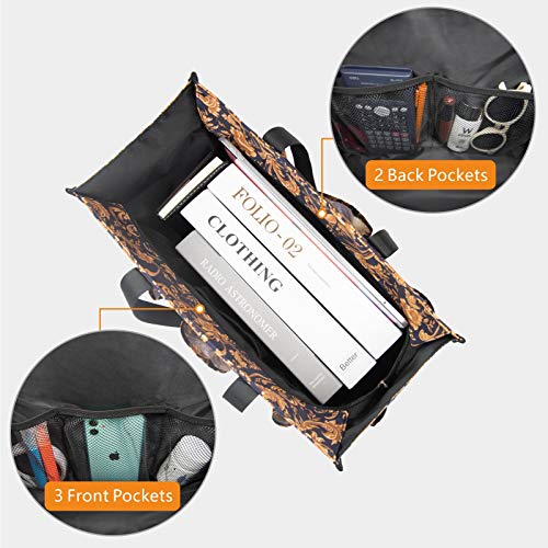TOPDesign Utility Water Resistant Tote Bag with 13 Pockets, Zipper Closure - color: Baroque Gold, size: Large