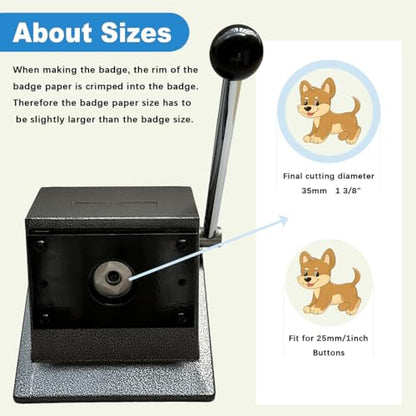 1 Inch Circle Punch Cutter Button Maker Machine for Paper Craft, DIY Hole Die Cutting Tool