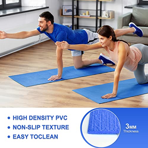 Funtery 3 mm Thin Yoga Mats Bulk, 68 x 24 in - color: Dark Blue