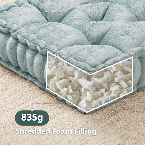 Intelligent Design Floor Pillow Large Meditation Cushion, 20x20 Aqua - color: Aqua