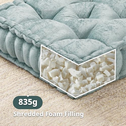 Intelligent Design Floor Pillow Large Meditation Cushion, 20x20 Aqua - color: Aqua