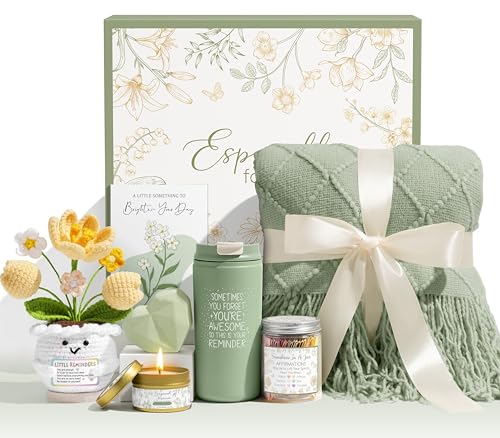 Birthday Gifts for Women Mom Get Well Soon Gift Baskets Self Care Package - color: Sage Green-bergamot Jasmine
