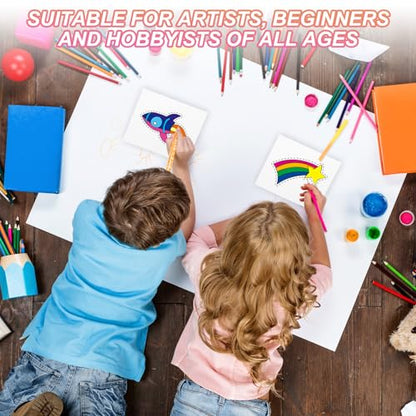 PATIKIL 80 Sets Pure Cotton Watercolor Cards 140lb/300 GSM Postcards with Envelopes for Art Painting Creative Thank Notes, 5x7 Inch Foldable Size